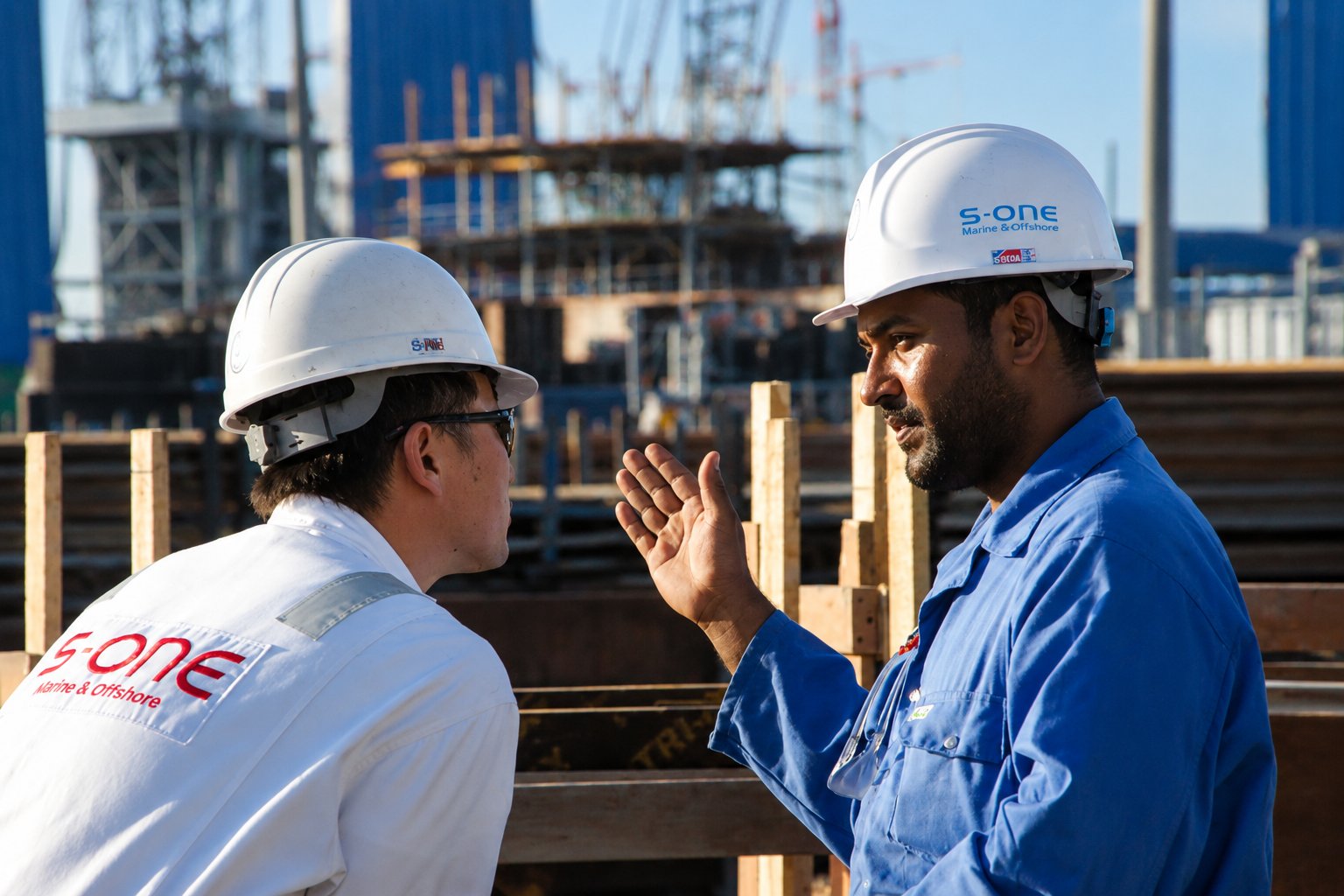 S-ONE engineer briefing site team
